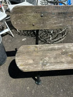 Banc de jardin ancien en fonte et bois annees 40