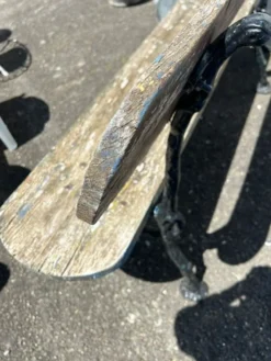 Banc de jardin ancien en fonte et bois annees 40