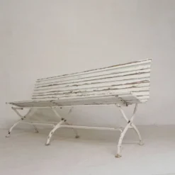 Banc de jardin, banc à lattes, pliant, 2 mètres de long, années 1930