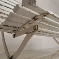Banc de jardin, banc à lattes, pliant, 2 mètres de long, années 1930