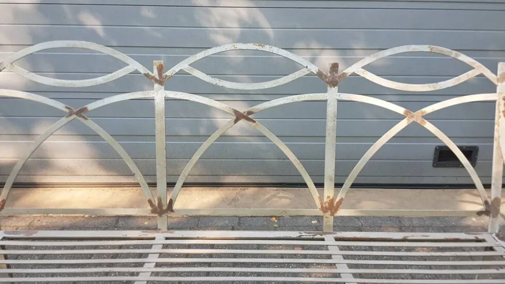 Banc de jardin français antique, banc de parc