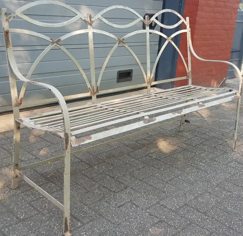 Banc de jardin français antique, banc de parc