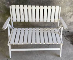 Banc de jardin pliable en bois - vintage 1960