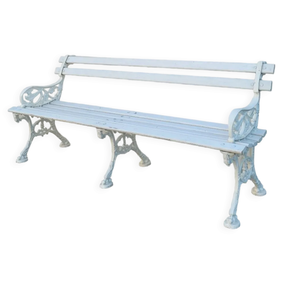 Banc de jardin signé Godin en fonte de maison bourgeoise