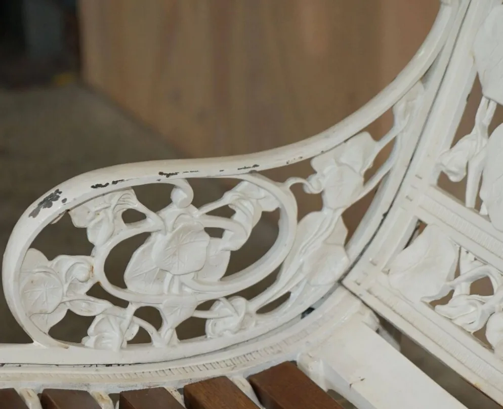 Banc de jardin style victorien 1870 motif Capucine Coalbrookdale