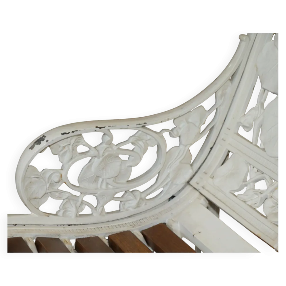 Banc de jardin style victorien 1870 motif Capucine Coalbrookdale