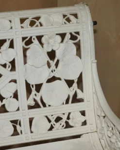Banc de jardin style victorien 1870 motif Capucine Coalbrookdale