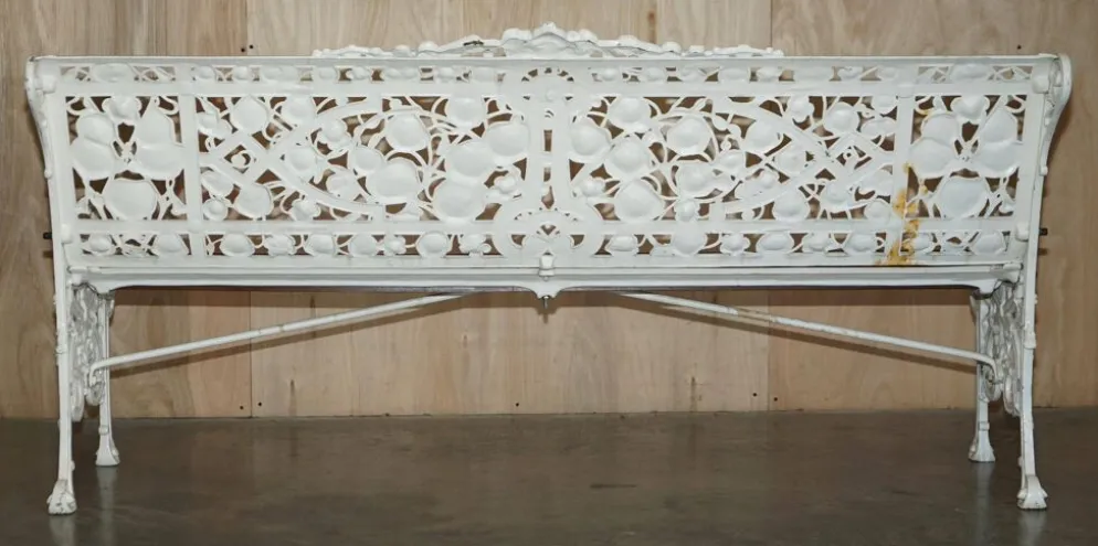 Banc de jardin style victorien 1870 motif Capucine Coalbrookdale