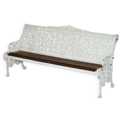 Banc de jardin style victorien 1870 motif Capucine Coalbrookdale