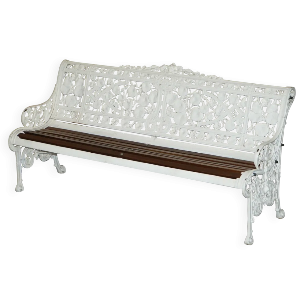 Banc de jardin style victorien 1870 motif Capucine Coalbrookdale