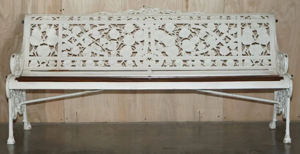 Banc de jardin style victorien 1870 motif Capucine Coalbrookdale