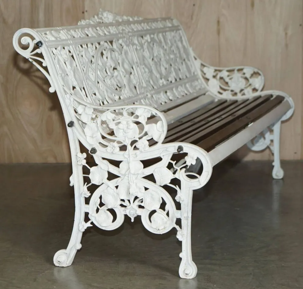 Banc de jardin style victorien 1870 motif Capucine Coalbrookdale