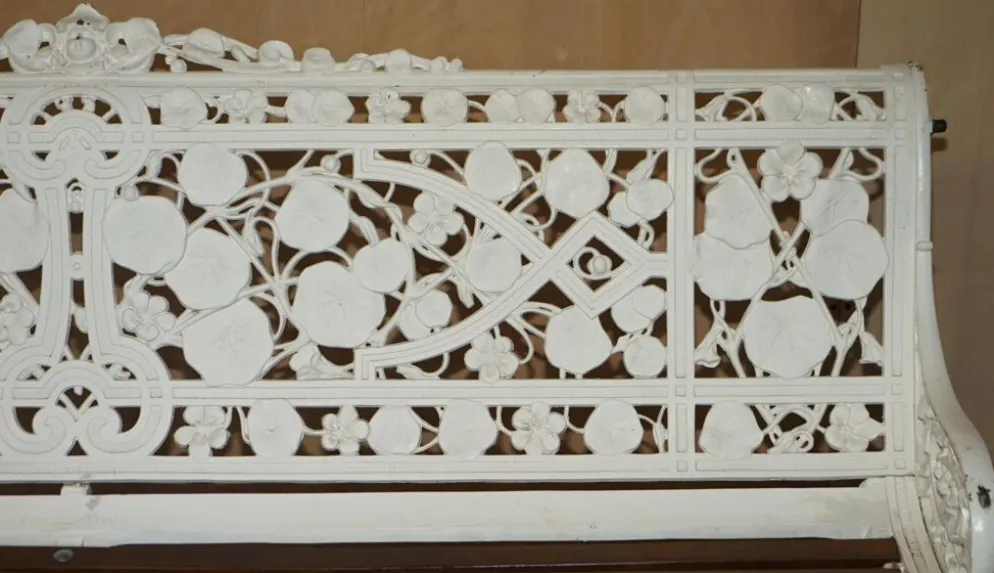 Banc de jardin style victorien 1870 motif Capucine Coalbrookdale