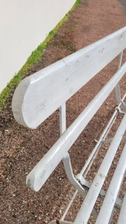 Banc pliant de Jardin en fer et bois ancien - 1950s