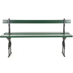 Banc public parisien Davioud en fonte noir et bois vert