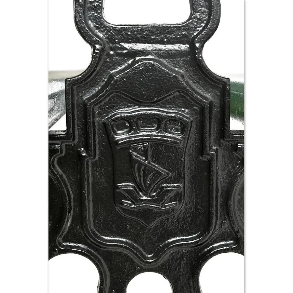 Banc public parisien Davioud en fonte noir et bois vert