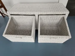 Banc rangement rotin