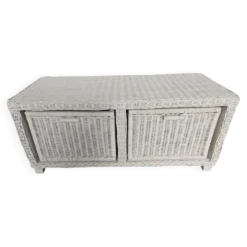 Banc rangement rotin