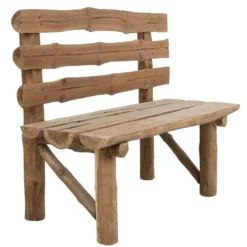 Banc rustique en rondins de bois