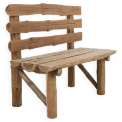 Banc rustique en rondins de bois