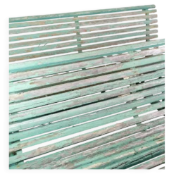 Bancs de parc français antiques peints en couleur verdâtre des années 1930