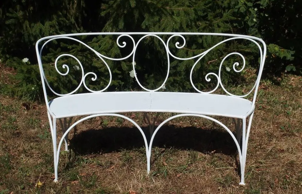 Banquette de jardin en fer forgé