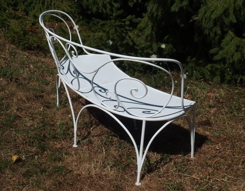 Banquette de jardin en fer forgé