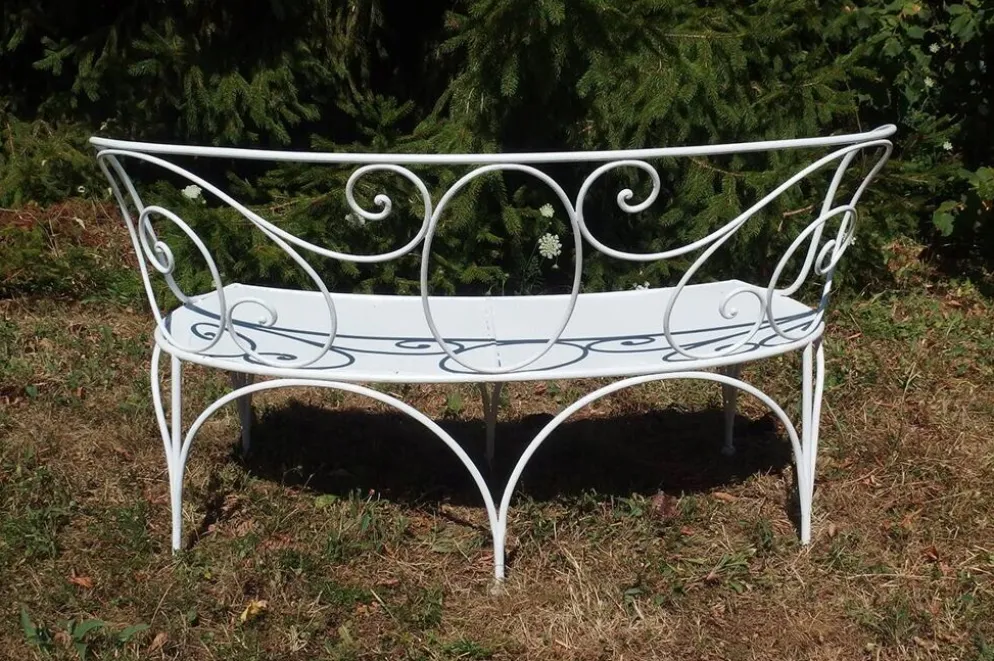 Banquette de jardin en fer forgé