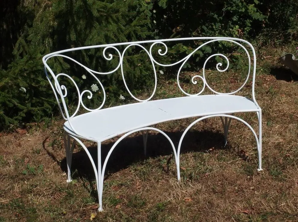 Banquette de jardin en fer forgé