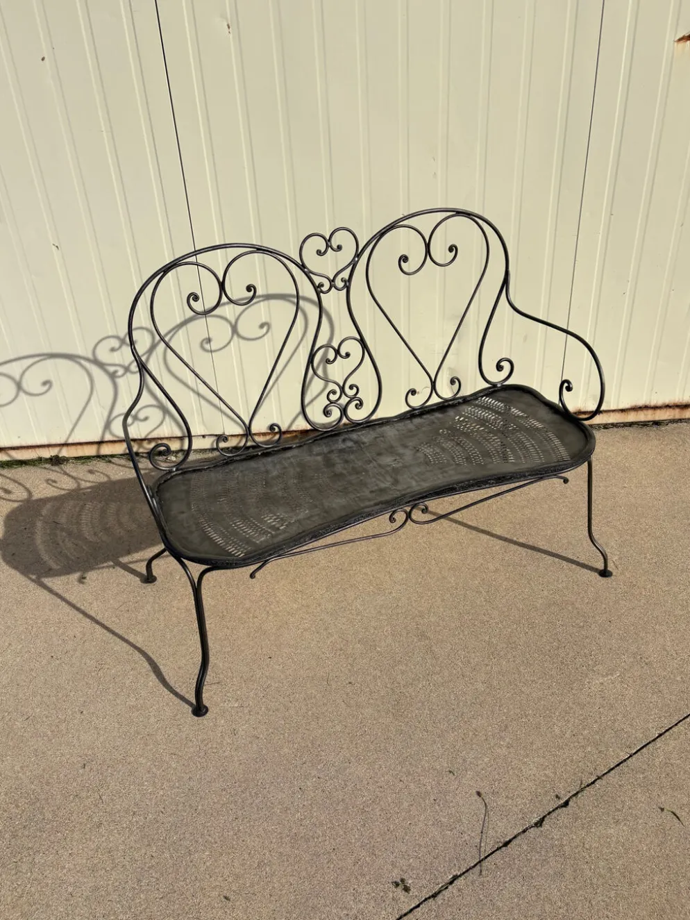 Banquette de jardin en fer forgé