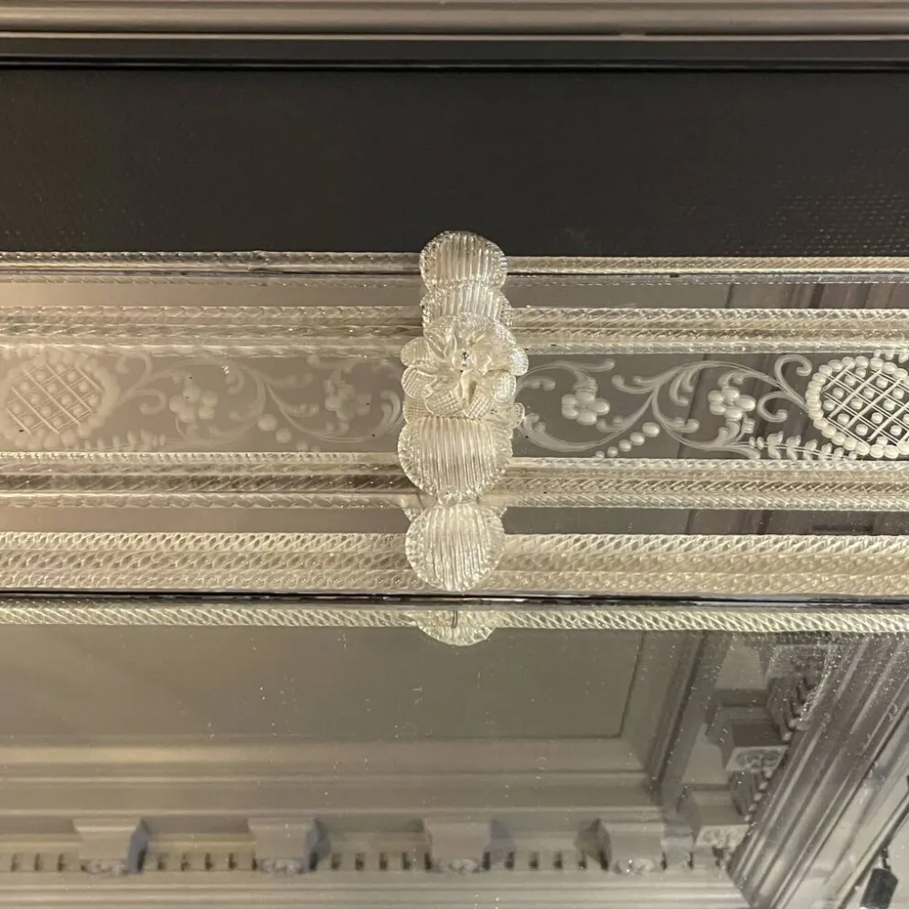 Barovier & Toso Murano, miroir à pare-closes gravées, début du XXᵉ siècle
