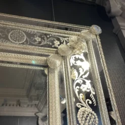 Barovier & Toso Murano, miroir à pare-closes gravées, début du XXᵉ siècle
