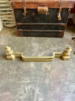 Barre de foyer de cheminée en bronze doré