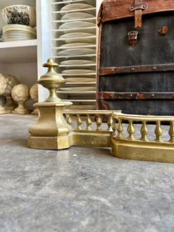Barre de foyer de cheminée en bronze doré