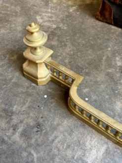 Barre de foyer de cheminée en bronze doré
