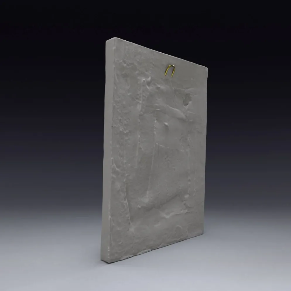 Bas-relief en plâtre d'une feuille d'acanthe.