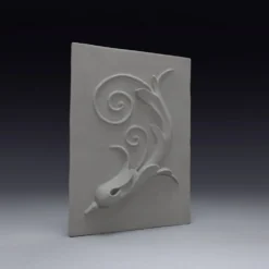 Bas-relief en plâtre d'une feuille d'acanthe.