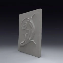 Bas-relief en plâtre d'une feuille d'acanthe.