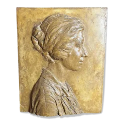 Bas-relief en plâtre patiné signé Robert Coutin début XXème