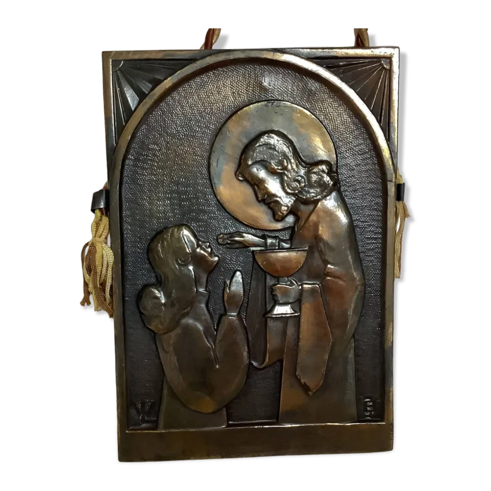 Bas relief la communion objet religieux