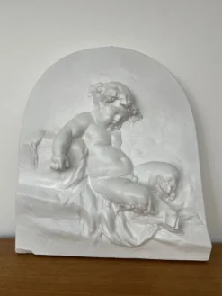 Bas relief sculpture plâtre mythologique « Faune »