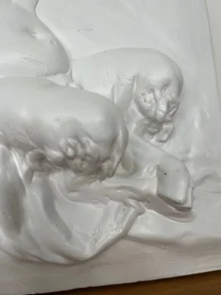 Bas relief sculpture plâtre mythologique « Faune »