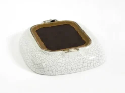 Beau petit miroir en céramique Art Déco par Gmundner Keramik Autriche, 1920