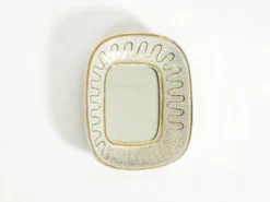 Beau petit miroir en céramique Art Déco par Gmundner Keramik Autriche, 1920