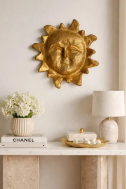 Beau Soleil mural doré – style Line Vautrin / esprit Roi Soleil