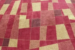 Beau tapis ou moquette géométrique du milieu du siècle, années 1950.