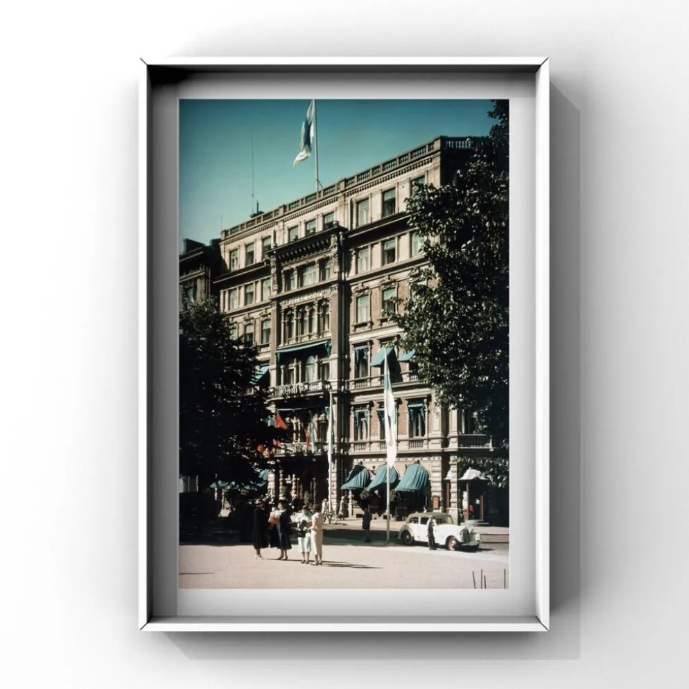Beaux-arts Hôtel Kamp, Helsinki, 1930 avec bordure blanche, édition limitée, trouvaille rare en couleur d'origine