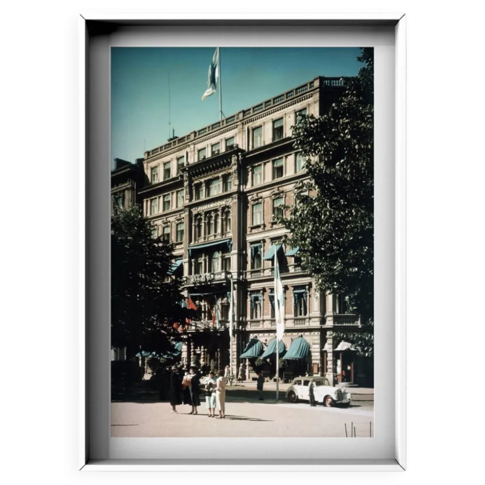 Beaux-arts Hôtel Kamp, Helsinki, 1930 avec bordure blanche, édition limitée, trouvaille rare en couleur d'origine