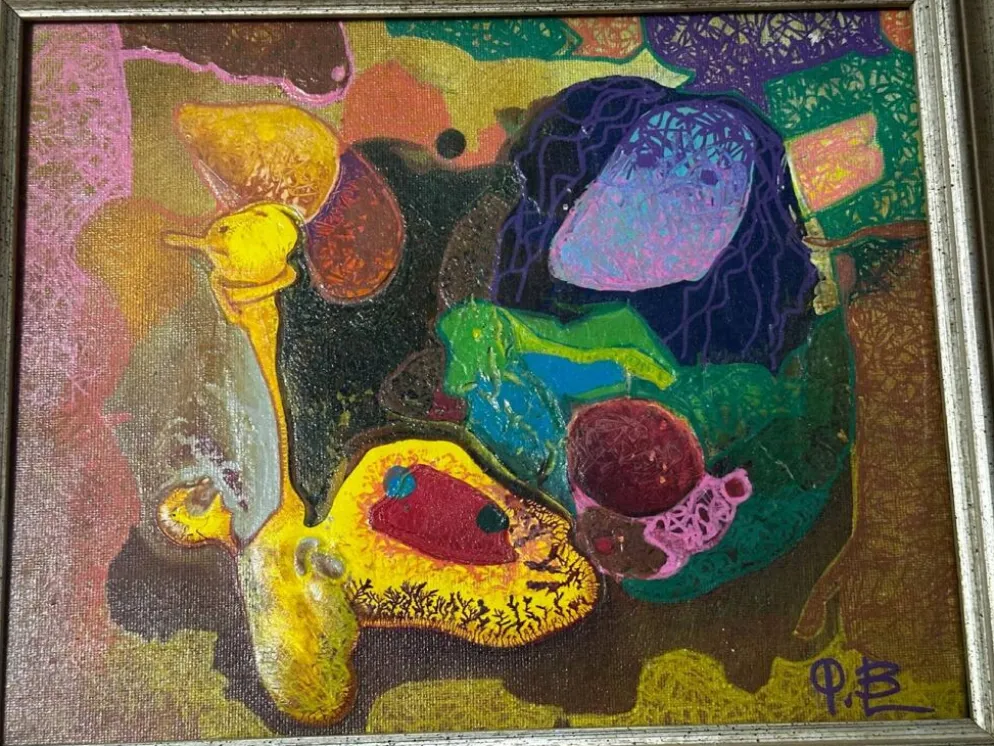 Bernard Ledain (1944–2024) – Peinture abstraite technique mixte sur to