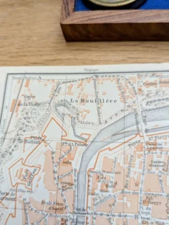 Besançon, Doubs, plan original imprimé en 1908.
